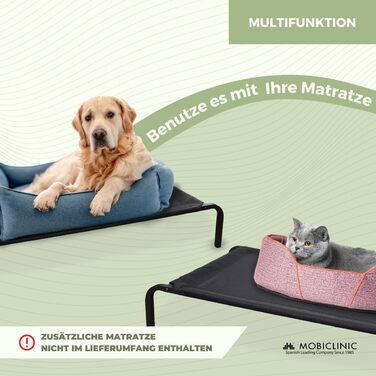 Mobiclinic® Cleo: Підвищене ліжко для собак, ізольоване, 122x71x21 см, чорне