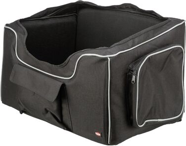 Автокрісло для собак TRIXIE Midi чорного кольору – комфортне та безпечне, складна конструкція, з кишенями, 13173
