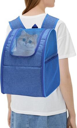 Рюкзак-переноска для котів та собак PETCUTE, зелений (темно-синій), з вийманою підстилкою для прогулянок на природі