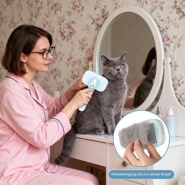 Щітка для собак проти випадання шерсті | Самоочисна щітка для тварин | Антистатична, для видалення підшерстка | Розчісування, масаж, видалення ковтунів