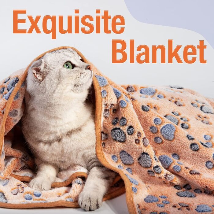 М'яка ковдра для домашніх тварин - ковдра для собак, котів, цуценят. М'яка, тепла ковдра для маленьких собак та котів (з принтом лапки)