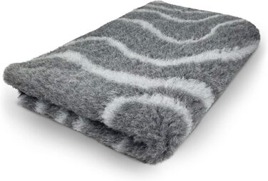 Килимок для собак Topmast Vetbed, антиковзкий, 100 x 75 см, хвилястий, сірий, можна прати в машині, для собак та цуценят (середній)