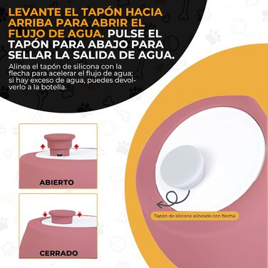 Складаний миска-поїльник для собак JARUKI, 550 мл, рожевий, BPA-free