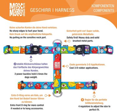 Нашийник для собак Max & Molly H-подібної форми, Ultrabequemes Geschirr Hund, Neopren, XS, для маленьких собак, з підкладкою, безпечний та ультралегкий, для комфорту вашого улюбленця
