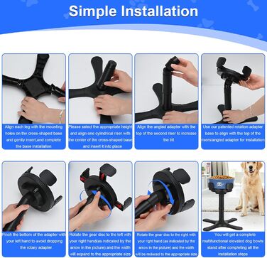 Підвищений годівниця для собак на підставці з нержавіючої сталі, 3 регульовані висоти, годівниця з ABS-пластику для маленьких/середніх/великих собак, неслизька (чорний-L) Для середніх та великих собак