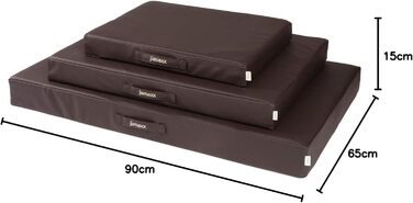 JAMAXX® Преміум подушка для собак, лежанка для собак, канва, ортопедична, memory foam, середні породи, вінтажна канва, матрац PDB1017 M, 90x70/65 см, коричневий