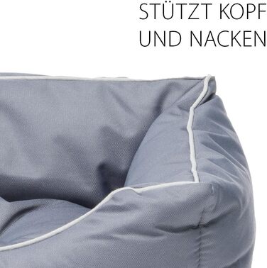 Ортопедичне ліжко для собак великих порід Ferplast: м'яка, водонепроникна лежанка з знімним чохлом, 110 x 70 x 8 см, сірий колір