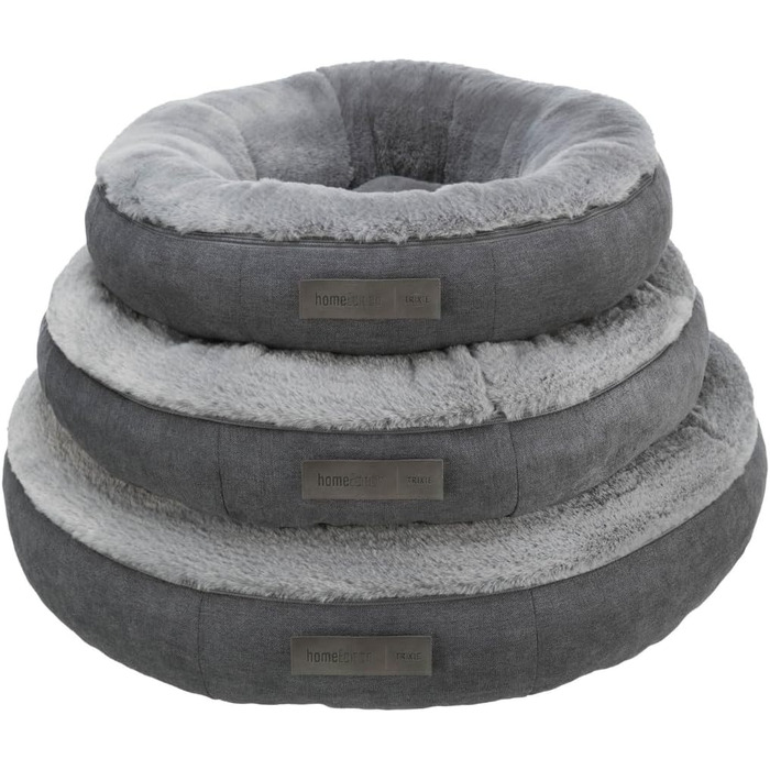 Ліжко для собак TRIXIE Liano, 80x60 см, сіре - м'яке, з наповнювачем з пінополістирольних кульок, для великих собак, з антиковзким покриттям, миється, 37981