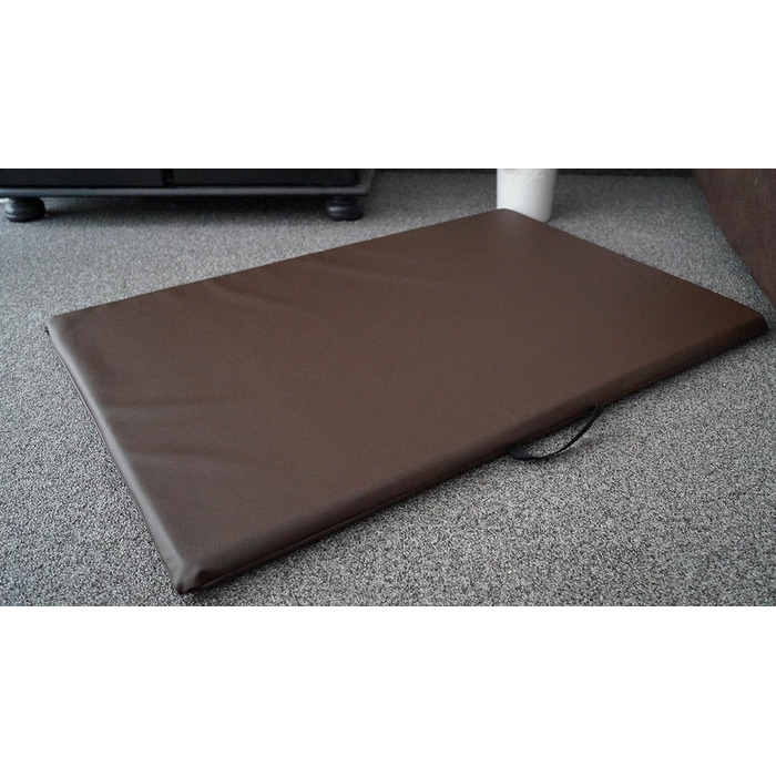 Килимок для собак, лежанка для собак, лежанка для собак з штучної шкіри та пінопласту, 100 x 70 x 3 см, коричневий