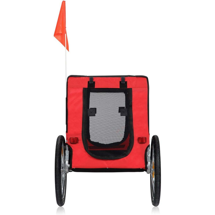 Фahrradanhänger Zoomundo для собак: червоний/чорний, срібна рама - Zoomundo