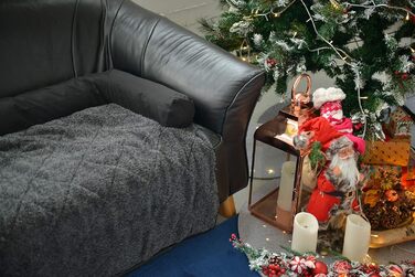 Підстилка для собак Raikou: м'яка лежанка-коврик для собак великих та маленьких порід (90x90 см, чорний меланж)