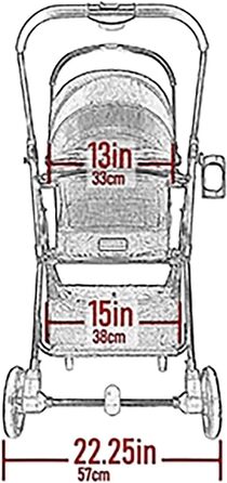 Дитяча коляска Pet Gear View 360 3-в-1 для собак та котів, чорний Jet Black, 50.8 x 30.5 x 47 см