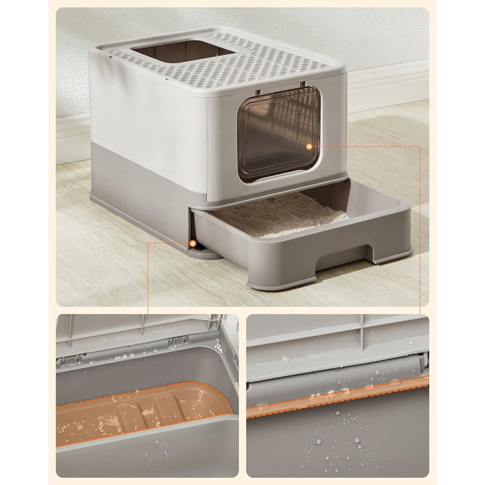 Закритий лоток-туалет для котів Feandrea від Songimcs, 54,3 см x 42,5 см x 37,8 см