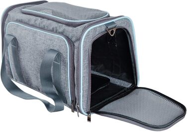 ABISTAB Транспортна переноска для собак і котів, розкладний бокс для авто та авіаперельотів, Maxi 72см, з двостороннім відкриванням та довгим плечовим ременем