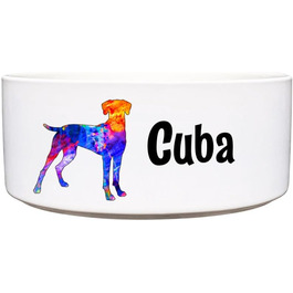 Керамічна миска для собак з гравіюванням імені ┊ Миска для корму та води (Rhodesian Ridgeback) - 1.300 мл