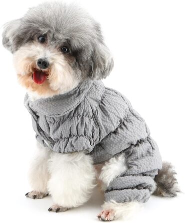 Зимовий теплий комбінезон для собак, водонепроникний, з флісовою підкладкою, для маленьких порід (йоркширський тер'єр, чихуахуа), зелений (XL, сірий)