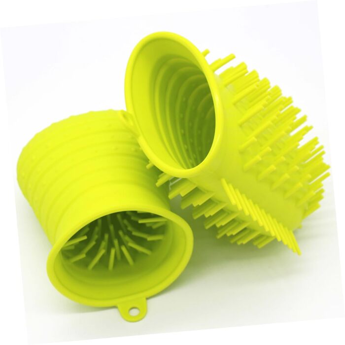 Пристрій для миття лап домашніх тварин FRCOLOR, силіконовий, з ручкою, для собак, 2 шт., зелений