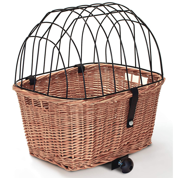 Корзина для велосипеда Tigana з прутів для багажника, 50 x 38 см, кутова, натуральний колір (N-S), без подушки