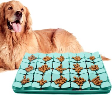 Килимок для котів та собак, силіконовий лежак-миска для повільного годування, зелений