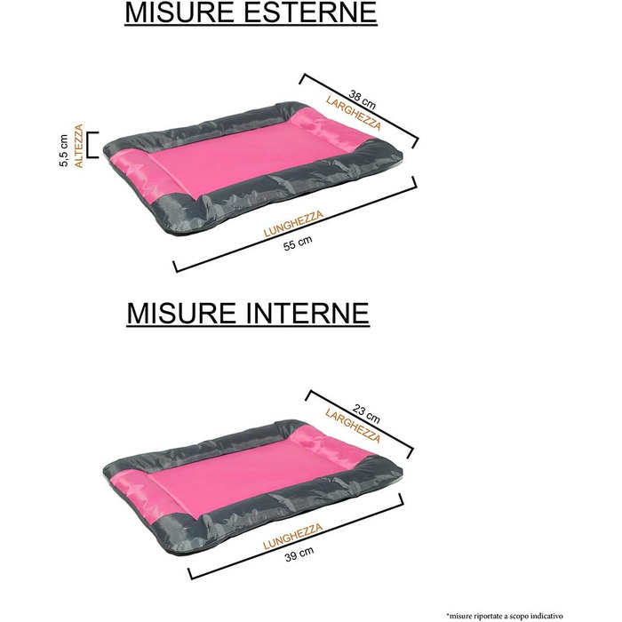 Водонепроникний килимок для собак та котів Sogni e Capricci, Рожевий, 55x38 см, Поліестер