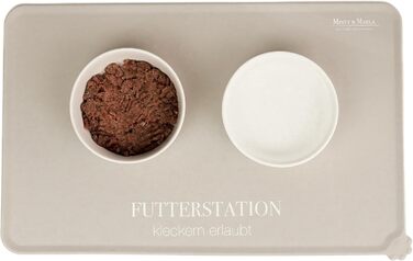 Підкладка під миску для котів Minty&Marla® Beige | Силіконова килимок протиковзкий | Підкладка для води та корму