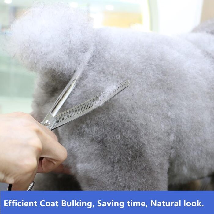 Ножиці для грумінгу собак HASHIMOTO, 42 зубці, витончене прорідування (50%), 17.8 см, легкі, для швидкого видалення об'єму та природного вигляду