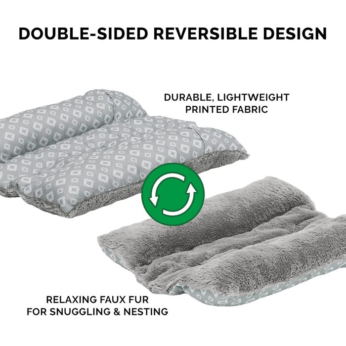 Килимок-ліжко для собак Furhaven Trail Pup S, портативний, з сумкою, для подорожей, миючий, складаний, блакитно-сірий (Aqua/Granitgrau), 46x41x7 см