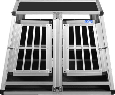 Транспортна переноска для собак Transportbox N23, алюмінієва, 82x90x63 см, з перегородкою та аварійним виходом