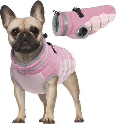 Теплий зимовий одяг для собак XS: теплий пуловер, куртка, жилетка для чихуахуа та інших маленьких порід (рожевий)