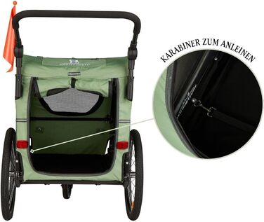 Причеп для собак Cruvado Knuffelwuff: фальш, легкий, стабільний, до 45 кг, з безпековою лінією та від комарами