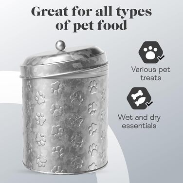 Amici Pet металевий контейнер для корму для цуценят, середній, 10 oz, оцинкований