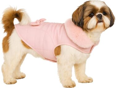 Жакетик для собак 'Flamingo Guzzi' – м'який фліс з бантиком, 30 см, для маленьких порід (Чихуахуа, Йоркширський тер'єр, Пудель), РОЗОВИЙ 30 см