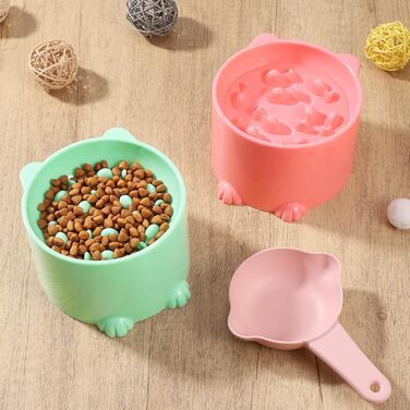 Підвищені миски для котів Heyu-Lotus: нахилені, для повільного годування, ергономічні, для корму та води