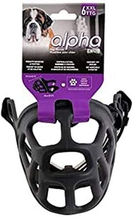 Нашийник-маска для собак великих порід Zeus Alpha TPR, L, чорний, Comfort Fit