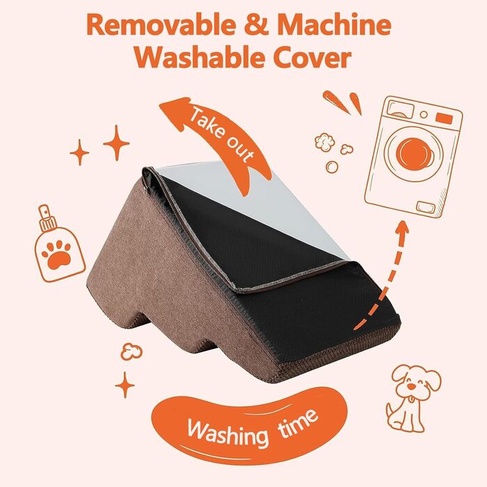 Сходинка для собак Galatée: зручна та стабільна, 5 сходинок, знімний, пральний чохол, протиковзка, для диванів, ліжок та авто