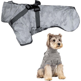 Водонепроникний дощовик для собак з інтегрованою шлейкою, регульований, з світловідбиваючими смугами, камуфляж (XL)