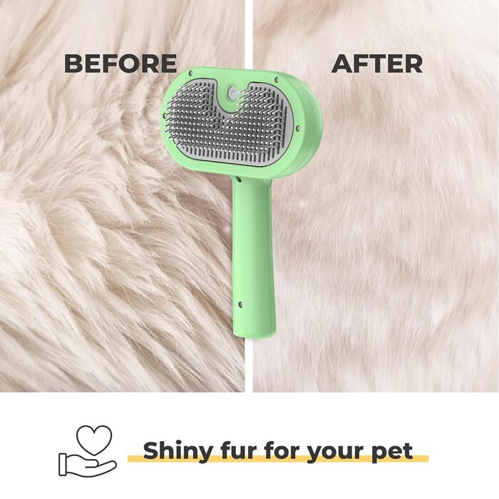 Розпушувач для котів: щітка для догляду за шерстю, видалення ковтунів та бруду (зелений)
