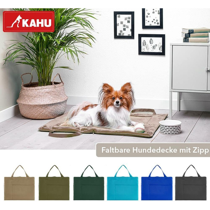 Складаний килимок для собак KAHU® (60x80 см) • Переносний килимок для собак • Килимок для собак у подорожах • Килимок-ліжко для собак • Килимок для собак, що можна прати • Колір: бірюзовий