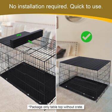 Алюмінієвий накладний лежак для собаки на переноску 91.4 см, складний, декоративний, для лежака/переноски для собак, чорний