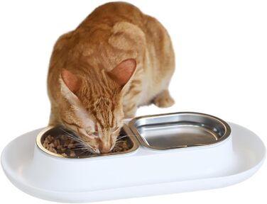 Піднята миска для котів Hepper NomNom з нержавіючої сталі, проти протікань, з захистом для вусів, для води та корму