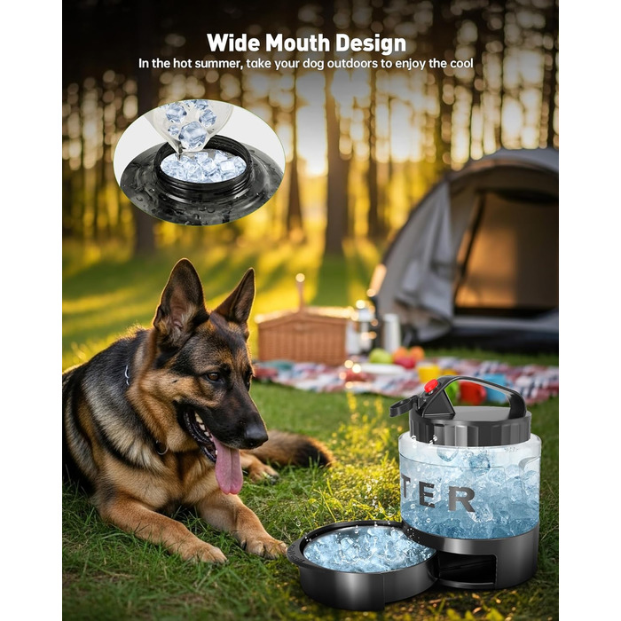 Портативна пляшка для води для собак PETNF, миска для води, не протікає, для великих собак, для подорожей, кемпінгу, прогулянок, пляжу, полювання