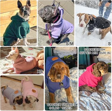 Світшот для великих собак BEAUTYZOO з кишенями, одяг для собак, підходить для маленьких та середніх собак, хлопчиків та дівчаток, матеріал – вафельна ламінована бавовна, халат для домашніх тварин з отвором для шапки, розмір 2XL (Спина: 69 см, Груди: 90 см