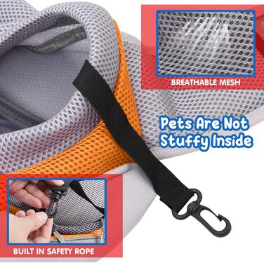 PETCUTE Сумка-переноска для собак та котів, чорна, до 4 кг, дихаюча, з поводком