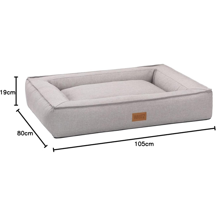 Крісло-ліжко для собак BOXBED від MSS e.K. з м'якою подушкою та знімним велюровим покриттям, 105 x 80 x 19 см. Підходить для собак та цуценят.