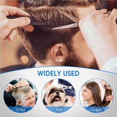 Набір ножиць для грумінгу собак, 7 дюймів, професійний набір для догляду за тваринами, нержавіюча сталь, вигнуті ножиці, ножиці для розрідження, гребінець для грумінгу, для собак та котів, 5 шт. чорний