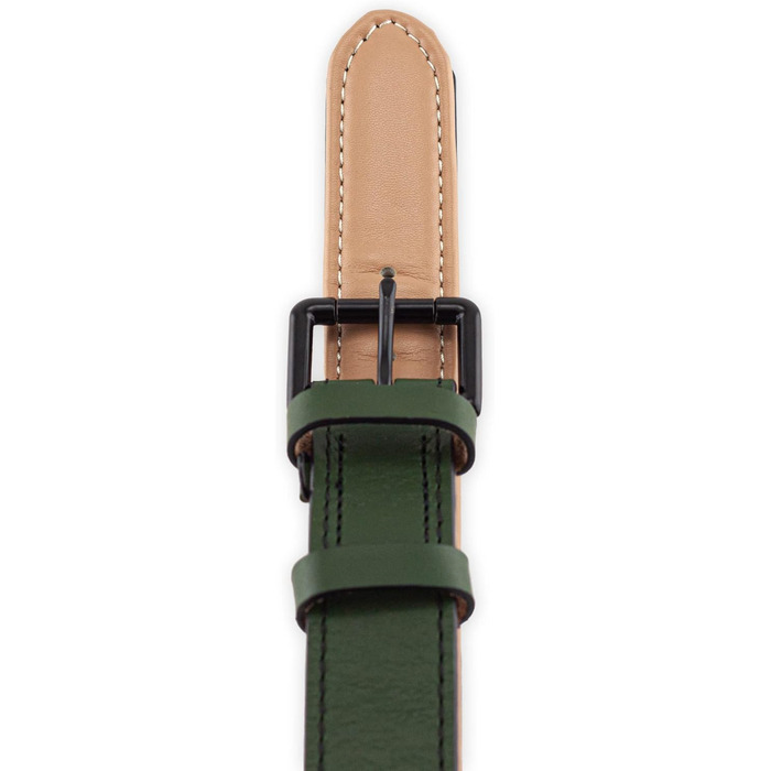 Нашийник для собак Brute Strength з натуральної шкіри, темно-зелений (L, 46-53 см)