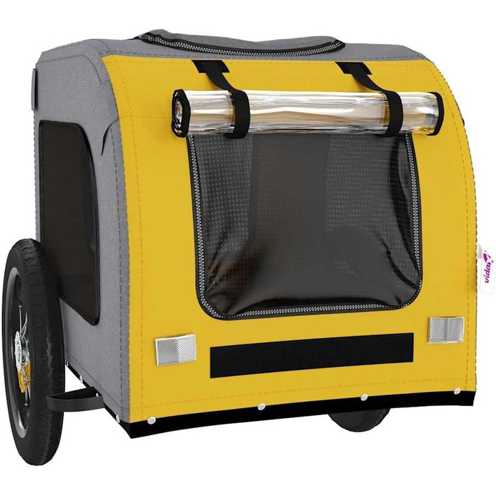 Причіп для велосипеда для собак жовтого та сірого кольорів, Oxford-Gewebe та залізо, LH62839