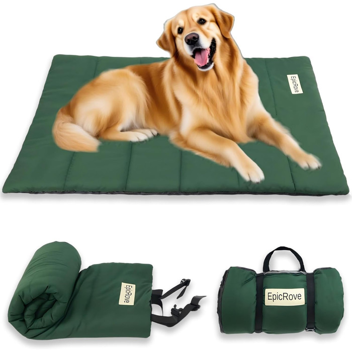 Водонепроникний килимок для собак EpicRove 110x68 см - неслизький, миючий, для подорожей, авто, кімната, для собак та котів (зелений)