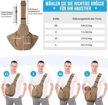 Сумка-переноска для собак SlowTon, водонепроникна, з регульованим плечовим ременем та передньою кишенею, L (для тварин 4,5-7,2 кг)