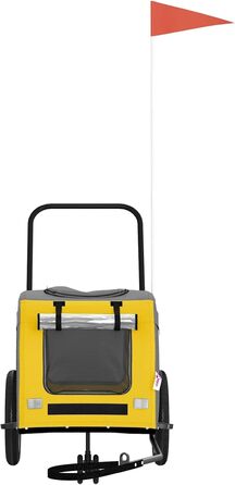 Фasba Причіп для велосипеда для домашніх тварин, міцний оксфордський матеріал та сталевий каркас, 125 x 53 x 54 см, водонепроникний з дверцятами на блискавці для прогулянок з собаками та котами